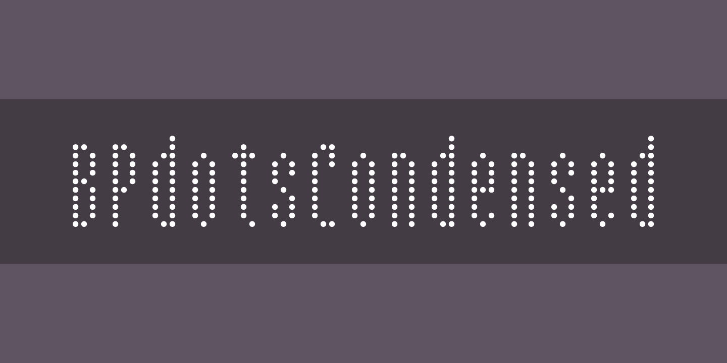 Beispiel einer BPdotsCondensed Square Regular-Schriftart